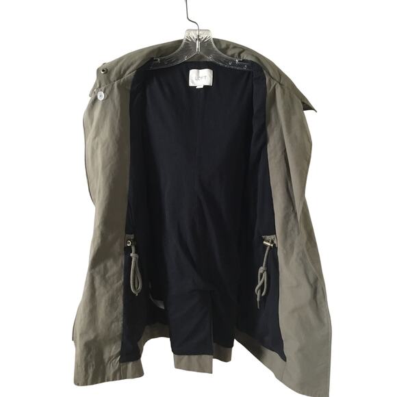 Utility Anorak Loft Olive Jacket with Faux Fur Trimmed Hood Size S - Picture 3 of 6